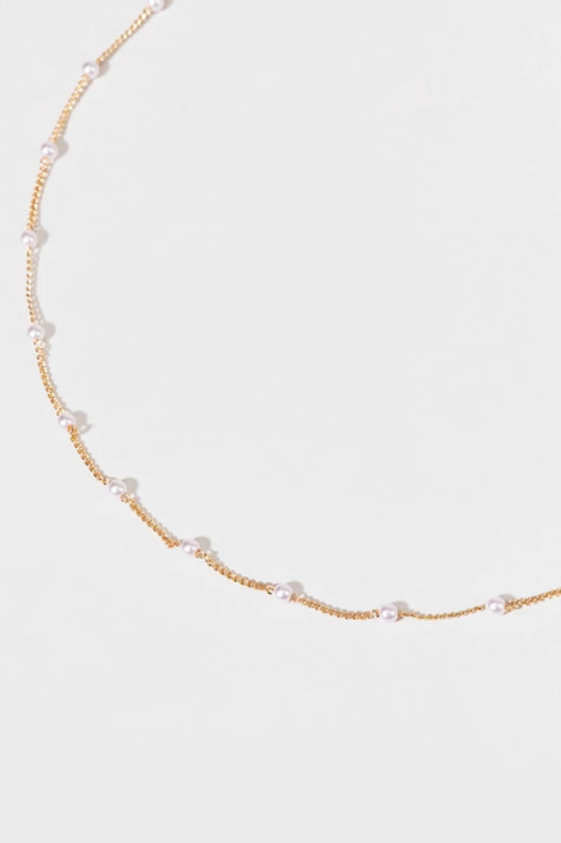 Kimberlyn Tiny Pearl Stations Necklace