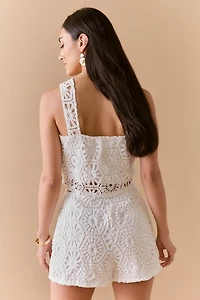 Nora Crochet Square Neck Tank Top