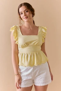 Aurelia Eyelet Bow Back Blouse