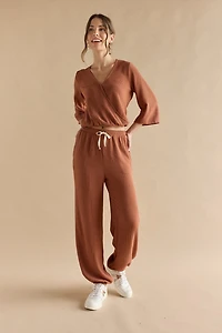 Lucy Elastic Hem Wrap Blouse Top