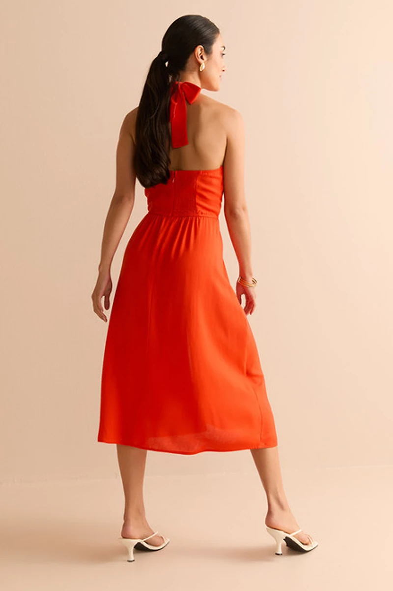 Pauline Halter Waisted Midi Dress