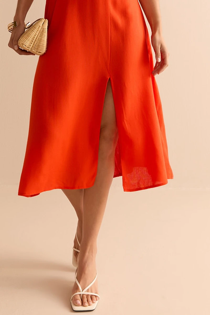 Pauline Halter Waisted Midi Dress