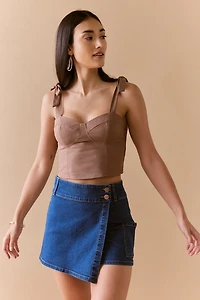 Lauren Bow Shoulder Strap Corset Tank Top