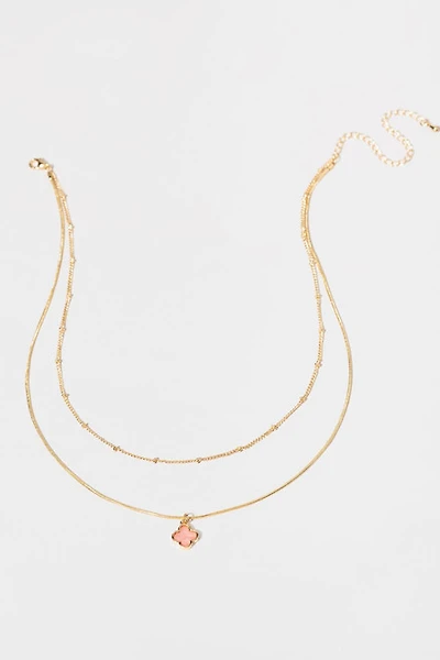 Maurine Pink Clover Necklace