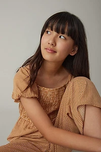 Hello Franki Smock Gingham Jumpsuit for girls