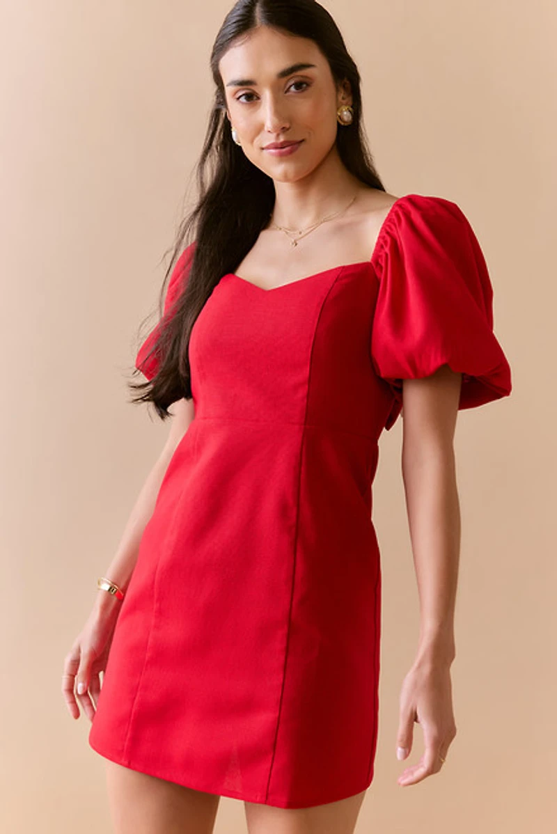 Marianna Waisted Bow Back Mini Dress