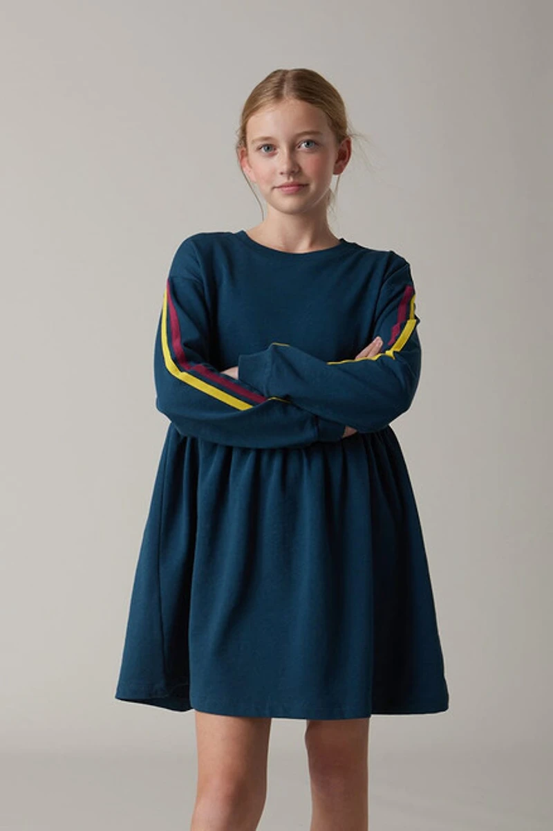 Hello Franki Stripe Sleeve Waisted Dress for girls