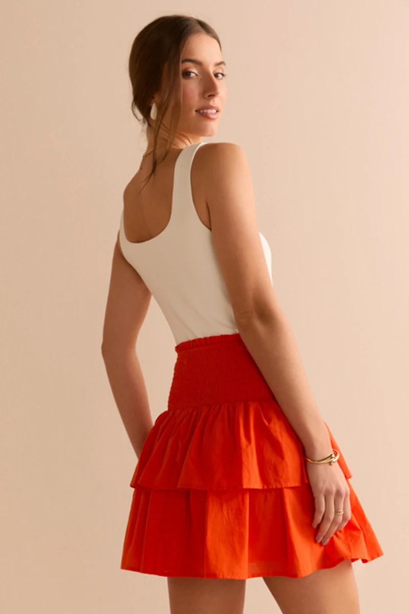 Venessa Ruched Flippy Mini Skirt