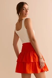 Venessa Ruched Flippy Mini Skirt