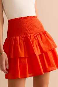 Venessa Ruched Flippy Mini Skirt