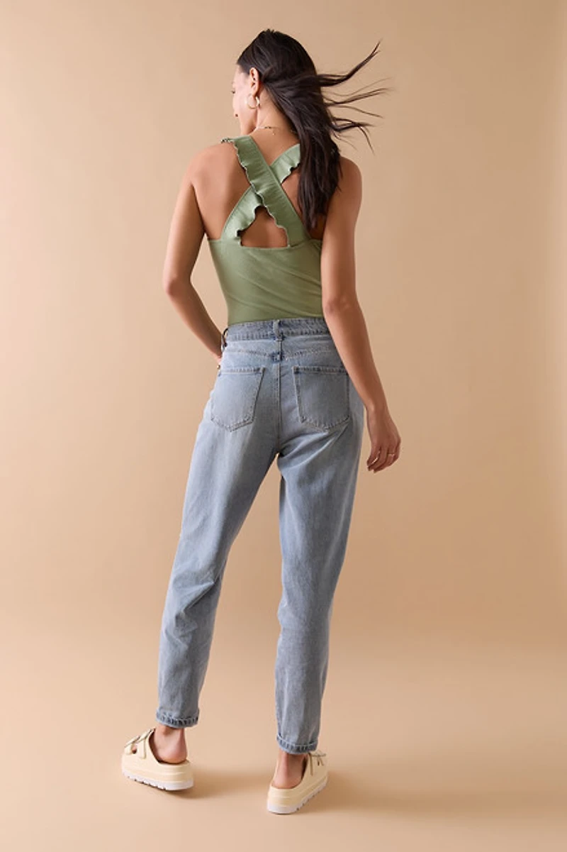 Betty Destructed Denim Mom Jeans