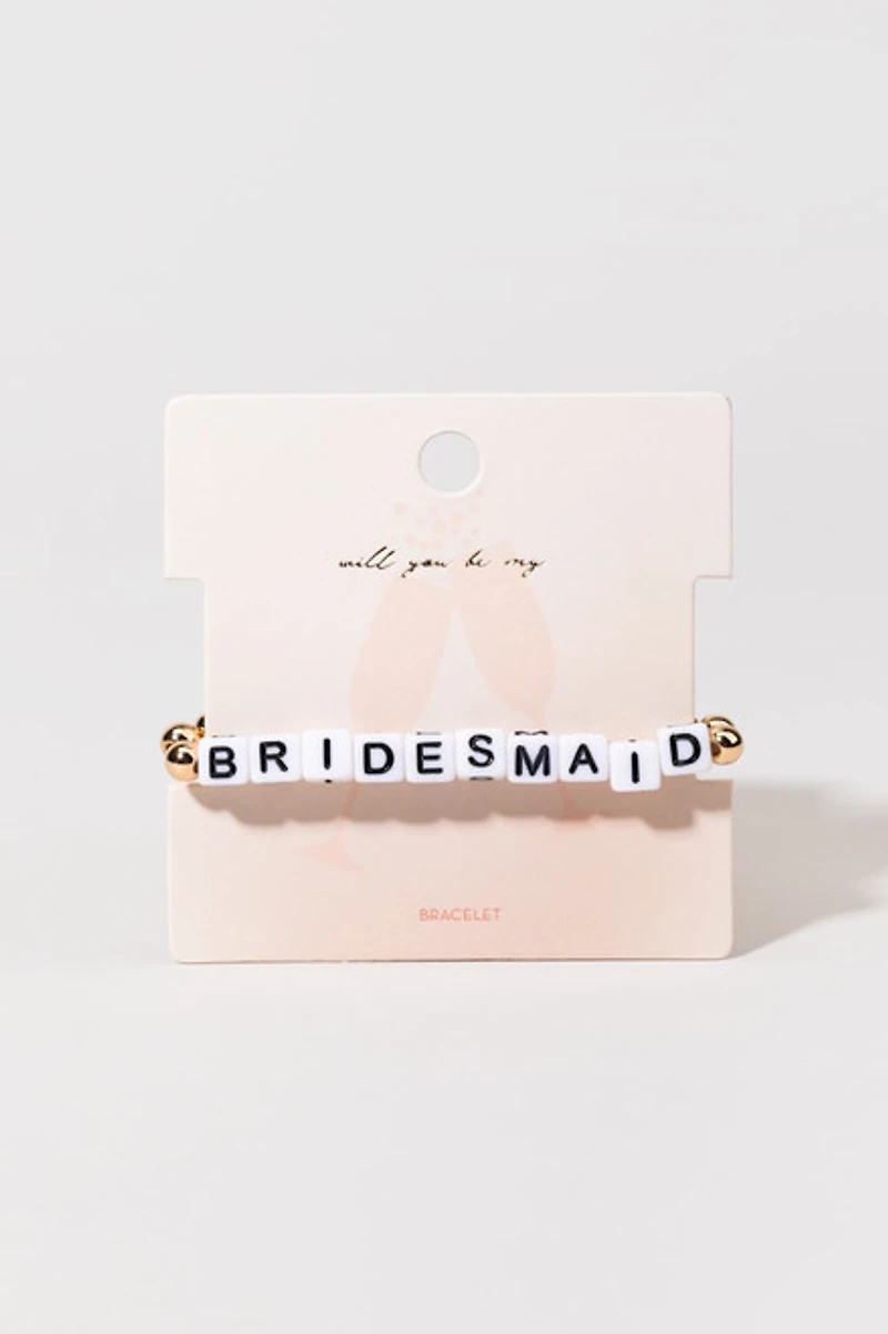 Bridesmaid Square Letter Bead Bracelet