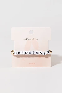 Bridesmaid Square Letter Bead Bracelet