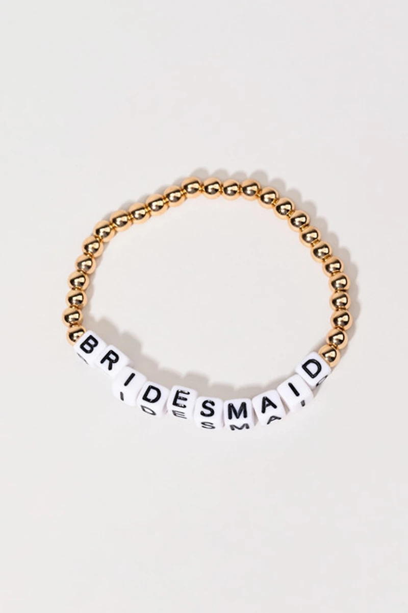 Bridesmaid Square Letter Bead Bracelet