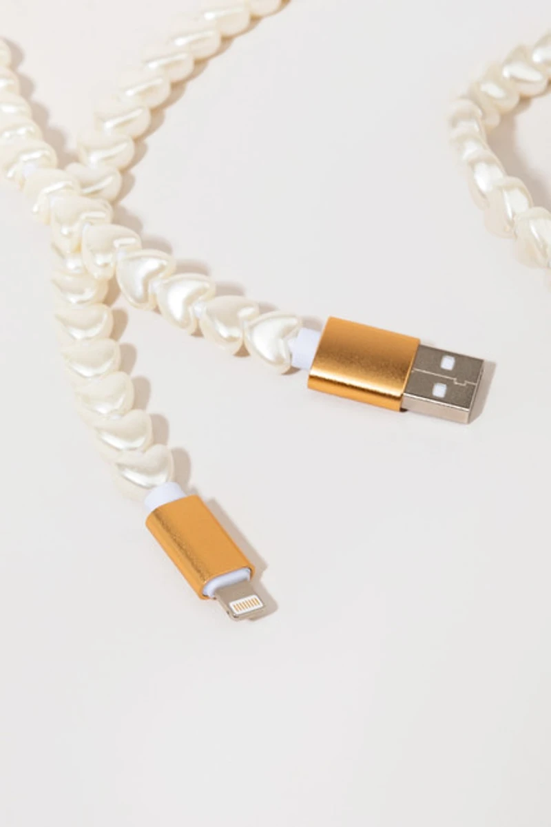 Pearl Heart 3ft Charger Cable
