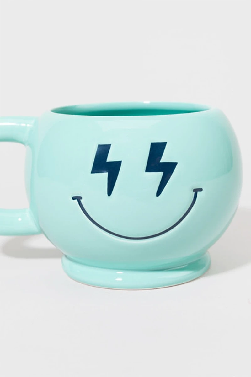 Smiley With Thunderbolt Eyes Ceramic Mug