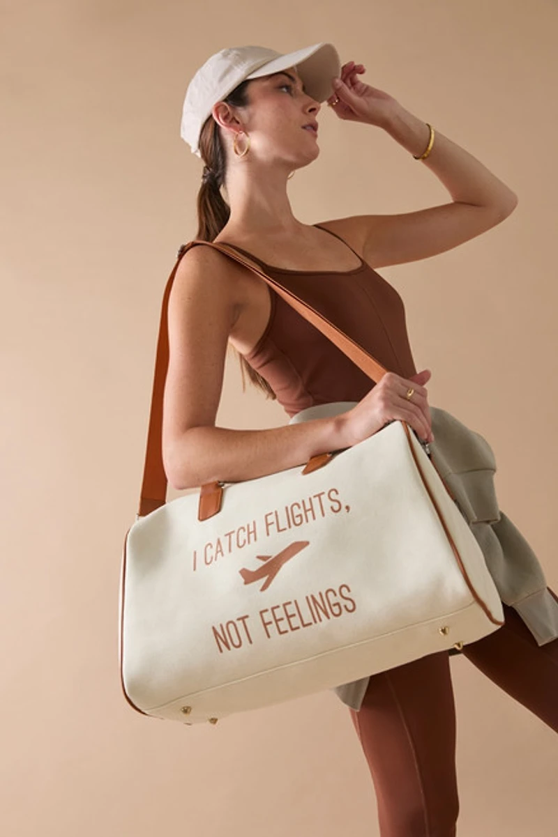 I Catch Flights Not Feelings Canvas Handbag