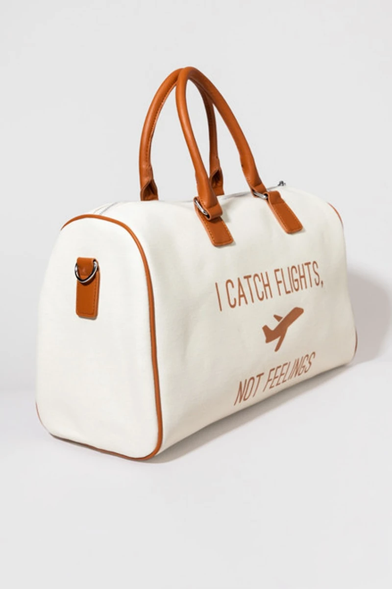 I Catch Flights Not Feelings Canvas Handbag