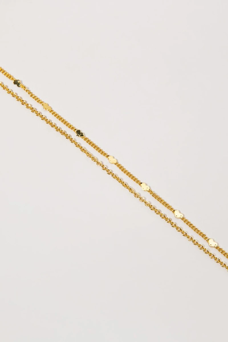 Mabel Layered Gold Chain Heart Station Bracelet