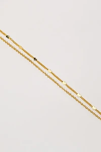 Mabel Layered Gold Chain Heart Station Bracelet
