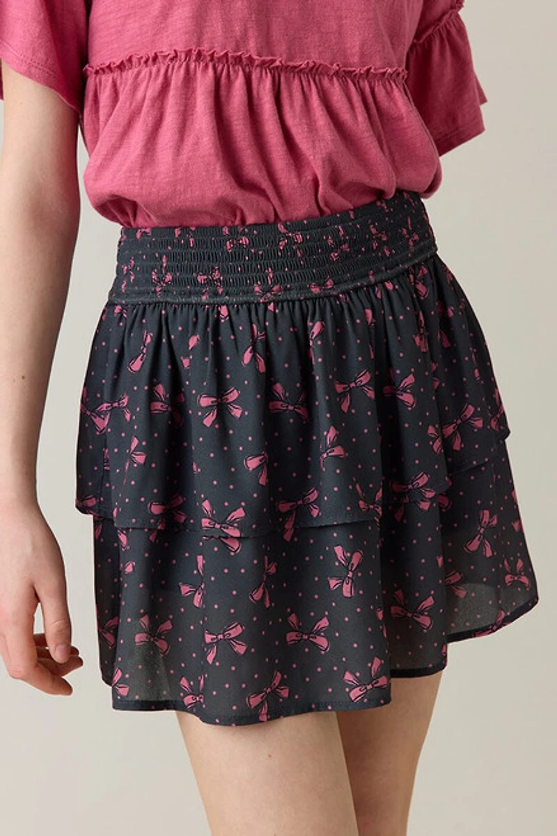 Hello Franki Mira Smocked Tiered Skort for girls