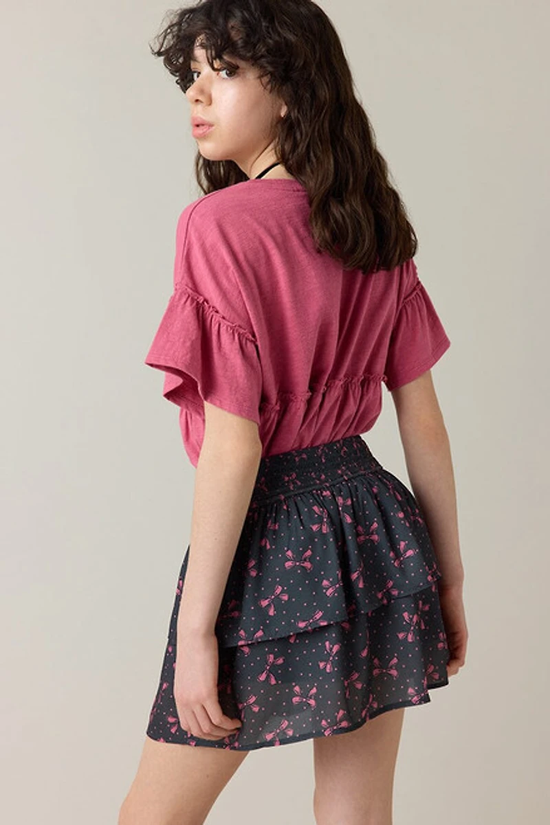 Hello Franki Mira Smocked Tiered Skort for girls