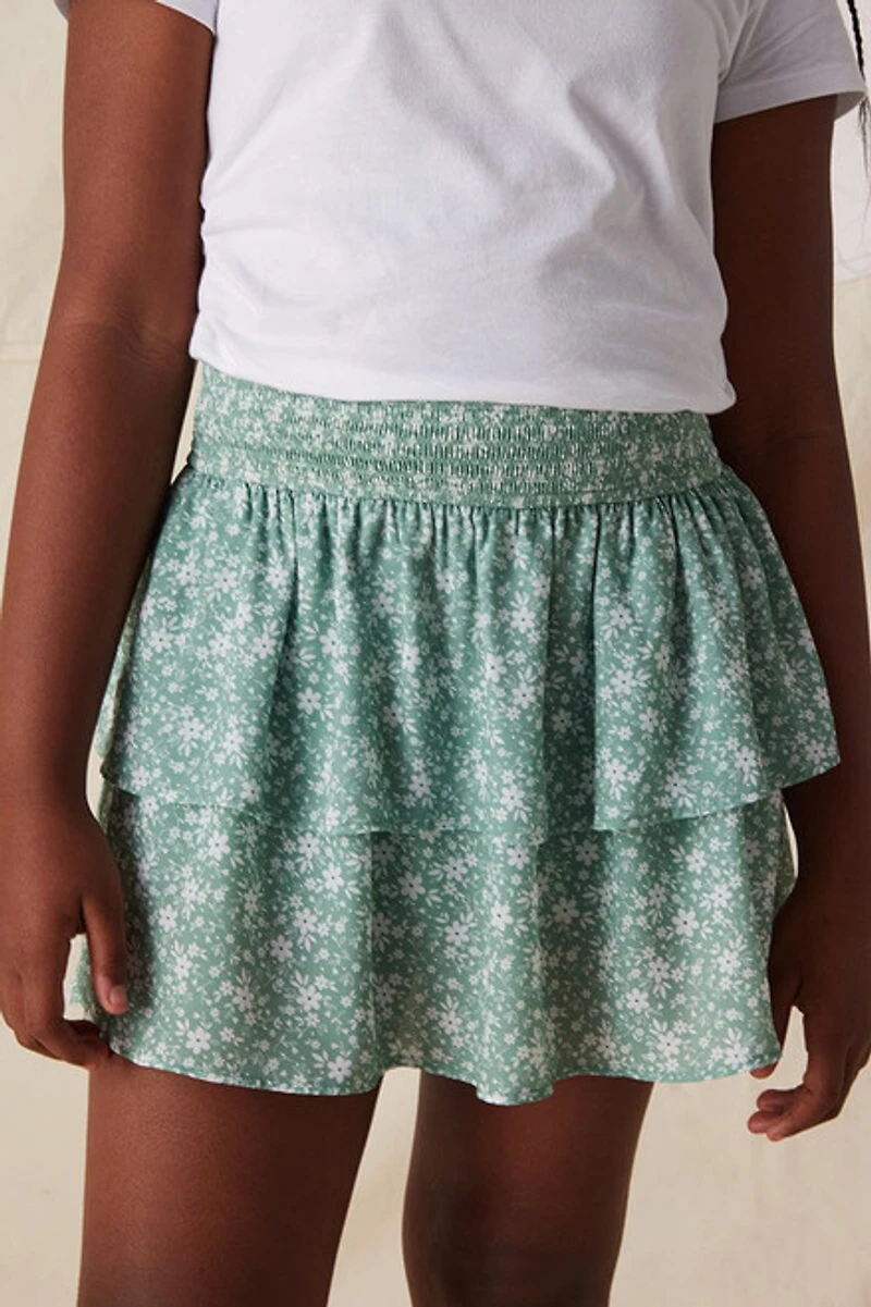 Hello Franki Mira Ditsy Floral Smocked Ruffle Skort for girls