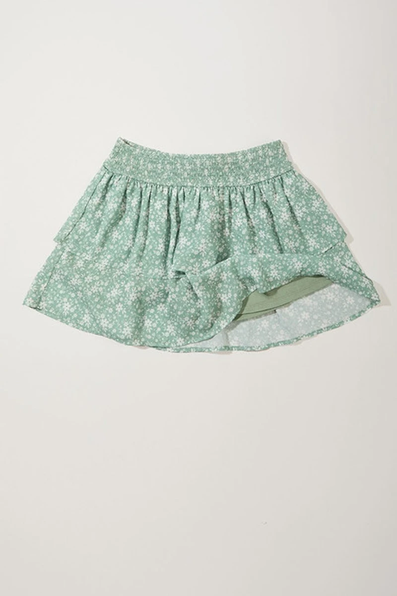Hello Franki Mira Ditsy Floral Smocked Ruffle Skort for girls