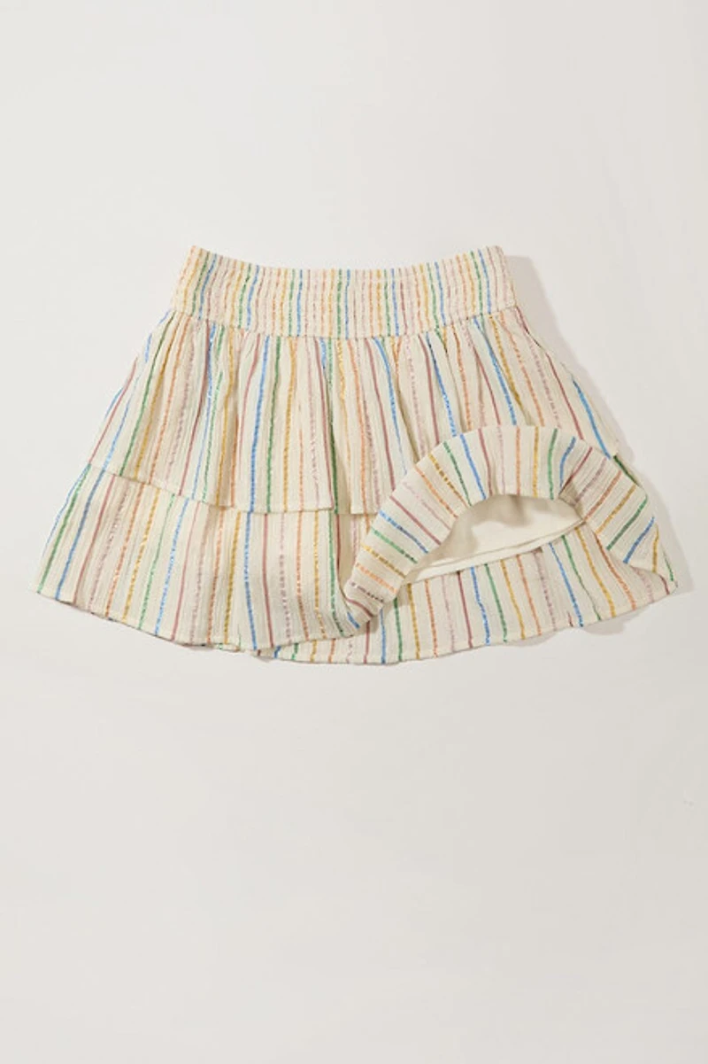Hello Franki Mira Smock Lurex Tiered Skort for girls
