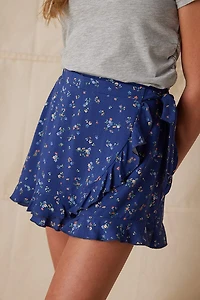 Hello Franki Floral Faux Wrap Skort for girls