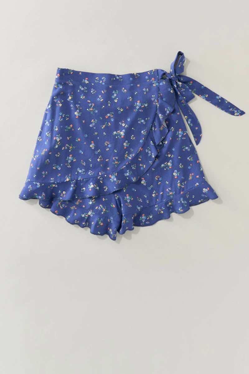 Hello Franki Floral Faux Wrap Skort for girls