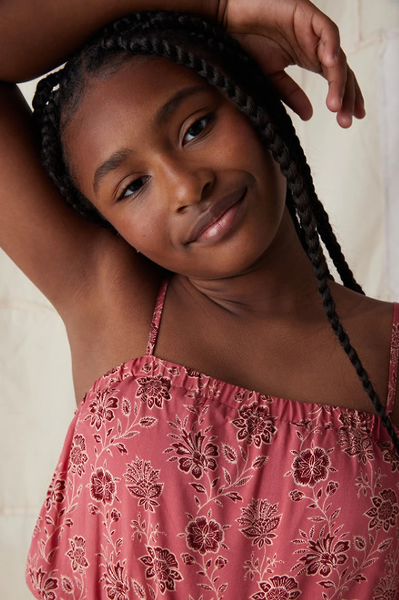 Hello Franki Sleeveless Block Print Romper for girls