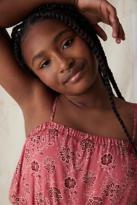 Hello Franki Sleeveless Block Print Romper for girls