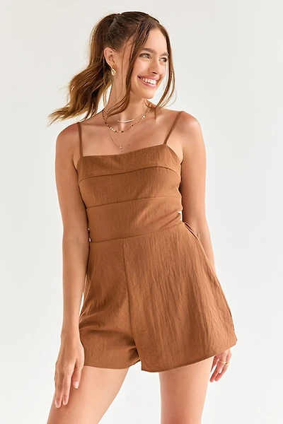 Esther Square Neck Bow Back Romper