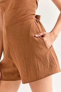 Esther Square Neck Bow Back Romper