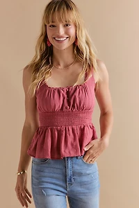Naomi Square Neck Textured Tank Top