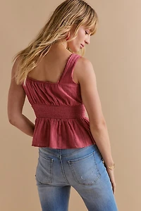 Naomi Square Neck Textured Tank Top