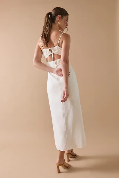 Mae Corset Top Slit Midi Dress