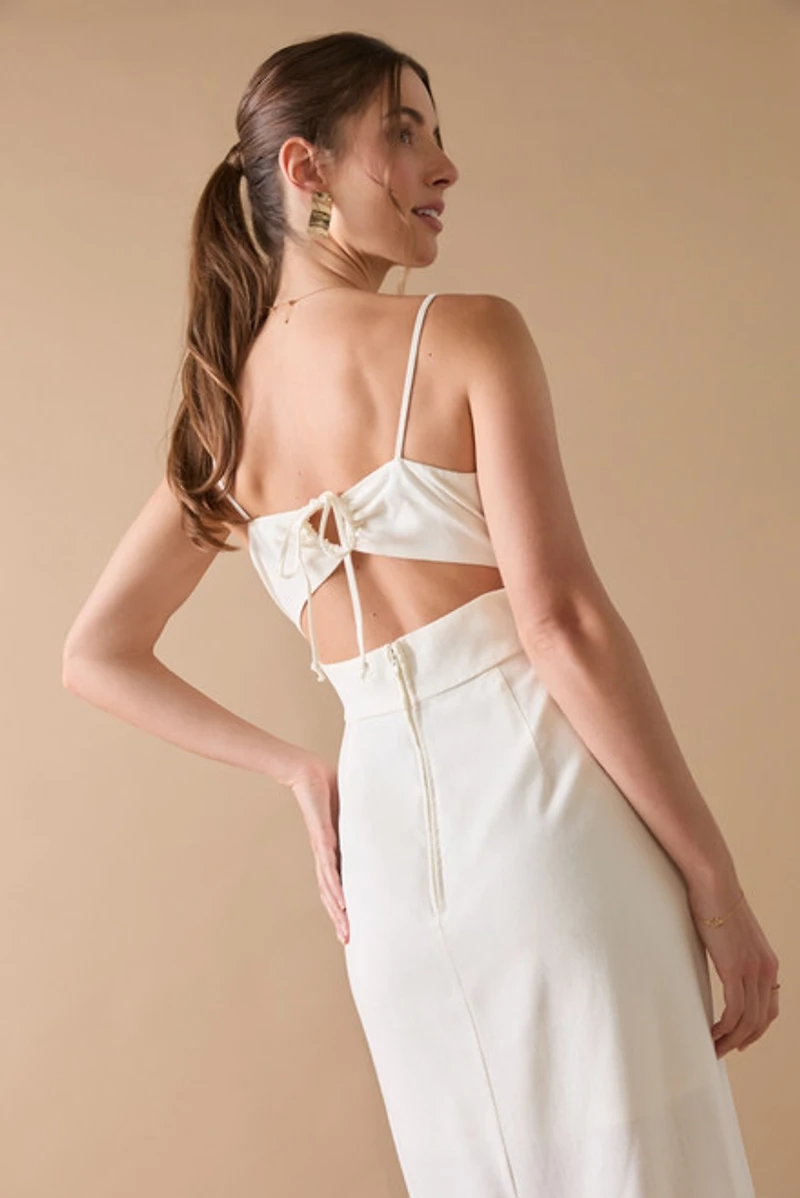 Mae Corset Top Slit Midi Dress
