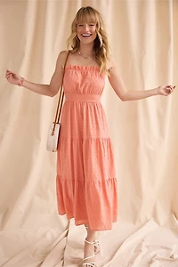 Pat Eyelet Tiered Midi Dress