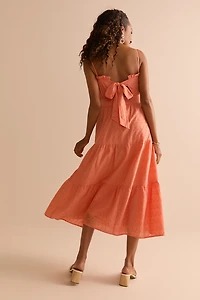 Pat Eyelet Tiered Midi Dress