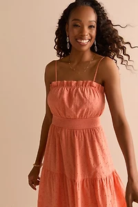 Pat Eyelet Tiered Midi Dress