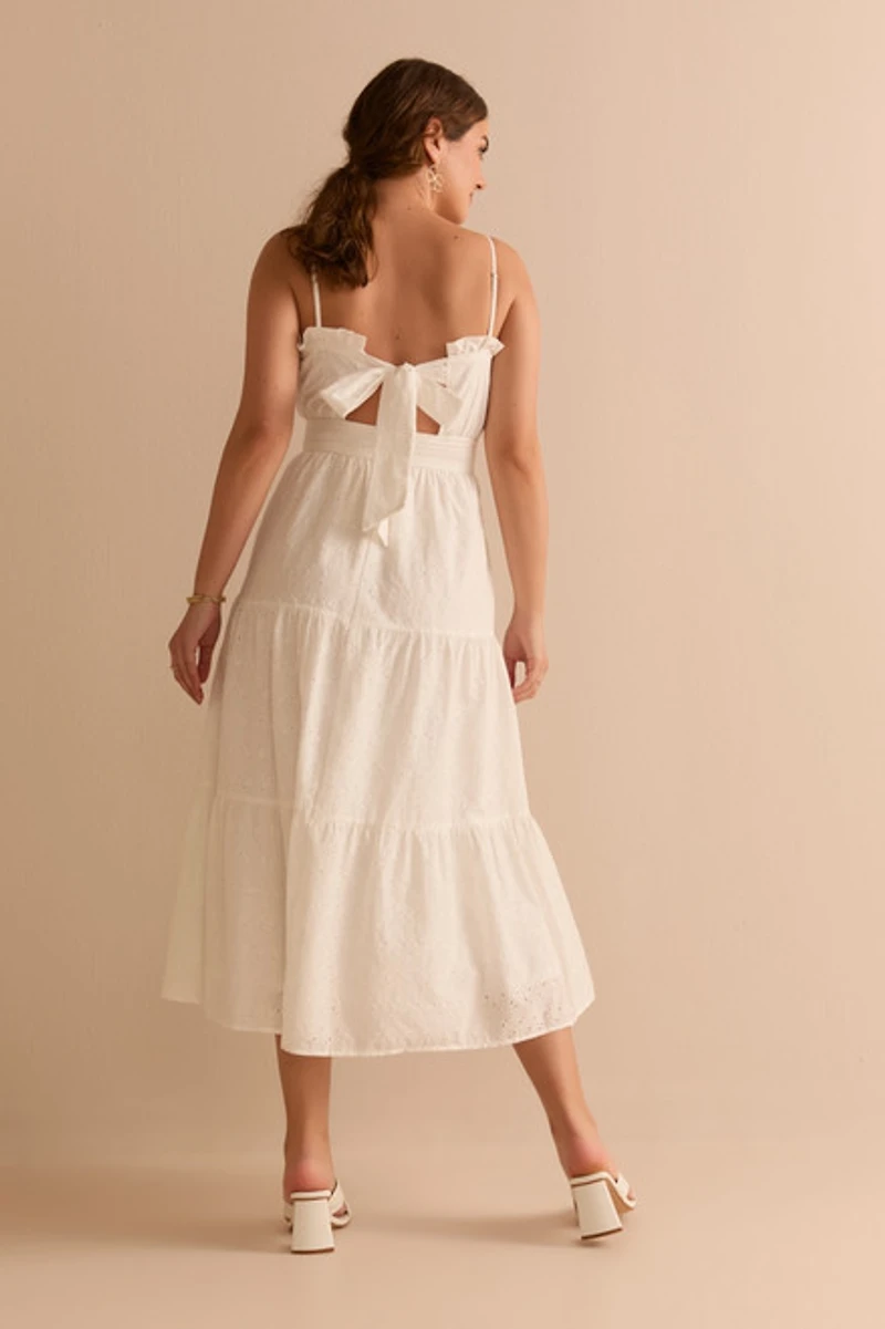 Pat Eyelet Tiered Midi Dress