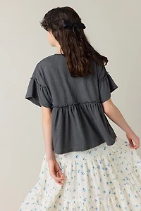 Hello Franki Drop Shoulder Babydoll Top for girls