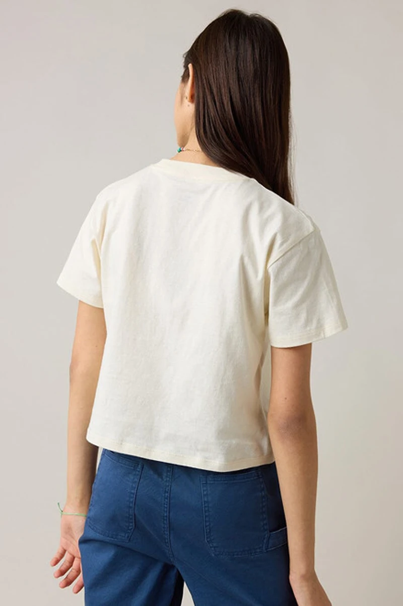 Hello Franki Palm Beach Short Sleeve Cropped T-Shirt for girls