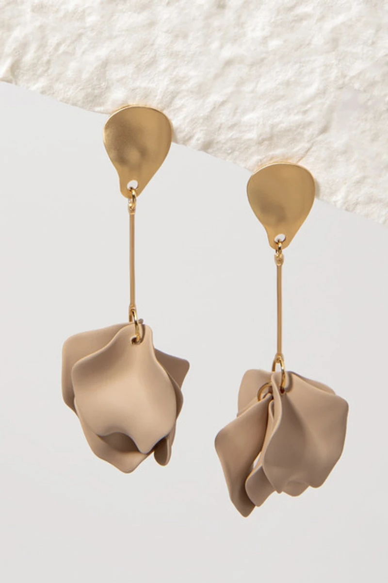 Blanca Hanging Epoxy Petals Drop Earrings