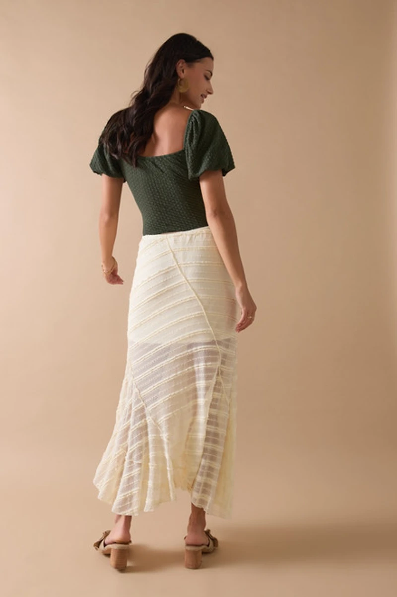 Amy Crochet Draped Hem Maxi Skirt