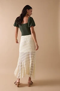 Amy Crochet Draped Hem Maxi Skirt
