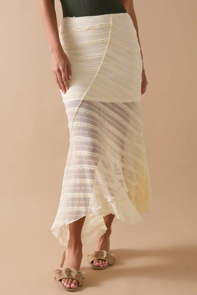 Amy Crochet Draped Hem Maxi Skirt