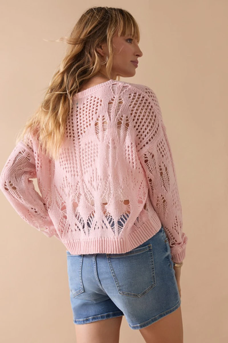 Sammy Open Gauge Crewneck Pullover